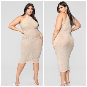 glo up rhinestone dress